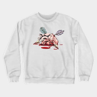 Bleeding Heart Pierced By Two Arrows Engraving Tattoo Crewneck Sweatshirt